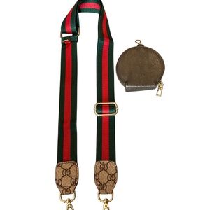 Green & Red Replacement GD  Strap with Coin Case Pouch For Crossbody Bag